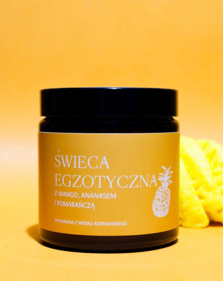 Mglife exotische handgemaakte koolzaadkaars met de geur van mango, ananas en sinaasappel - 2