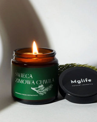 Mglife A Winter Moment veganistische koolzaadkaars met de geur van dennen, ceder en amber 120 ml - 2