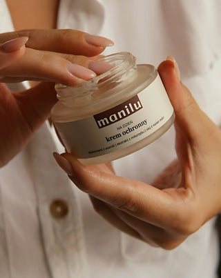 Beschermende dagcrème met sheaboter, vitamine C en frambozenpitolie Manilu - 2