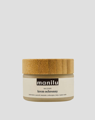 Beschermende dagcrème met sheaboter, vitamine C en frambozenpitolie Manilu - 1