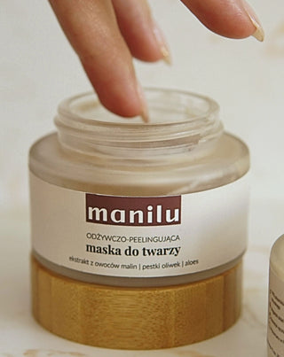 Voedend exfoliërend gezichtsmasker met olijfzaad- en macadamia-olie Manilu - 3