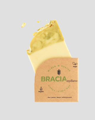 Zeep in blok met jasmijn en acacia tegen rimpels en acne Warme zomernacht Bracia Mydlarze - 1