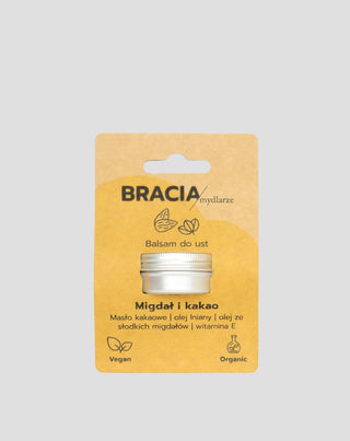 Voedende lippenbalsem amandel en cacao met vitamine E en lijnolie Bracia Mydlarze_3 - 3