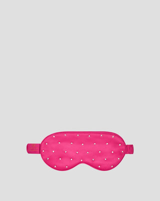 Zijden slaapmasker versierd met kristallen – hot pink Crystallove_3 - 3