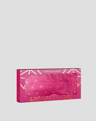 Zijden slaapmasker versierd met kristallen – hot pink Crystallove_4 - 4