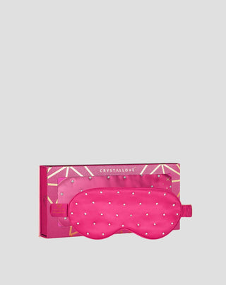 Zijden slaapmasker versierd met kristallen – hot pink Crystallove - 1