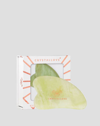 Gua Sha massageplaat voor het gezicht van jade, de steen van de jeugd Crystallove - 1