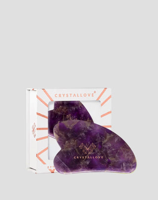 Gezichtsmassageplaat gua sha van amethist, de steen van harmonie en ontspanning Crystallove - 1
