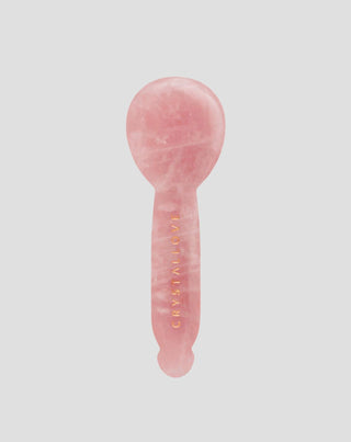 Gua sha-massager voor onder de ogen van rozenkwarts – gezichtreflexologie Crystallove - 1