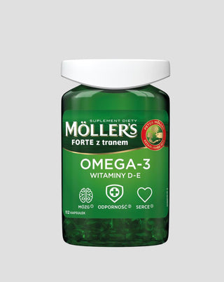 Complément alimentaire aux acides oméga-3 et vitamine D - E Forte Moller's 112 capsules. - 1