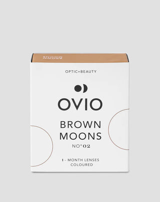 Lentilles mensuelles marron noisette correctrices zéro Brown Moons No. 2 Ovio - 1