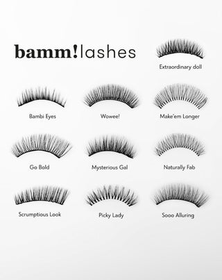 Bandes de faux cils 2D Bamm!Lashes Mysterious Gal pour une utilisation répétée - 3
