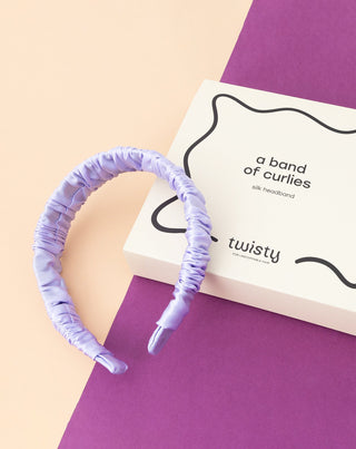 Zijden haarband in 100% natuurlijke zijde lila Twisty - 2
