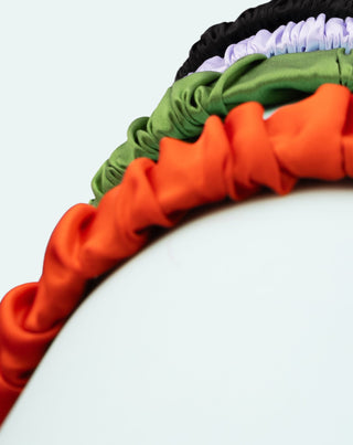 Zijden haarband in 100% natuurlijke zijde rood Twisty - 4