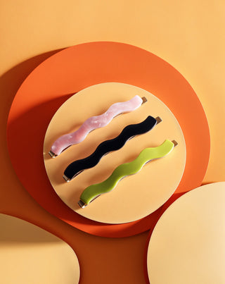 Lot d'épingles à cheveux ondulées vertes, noires, roses Twisty 3 pcs. - 3