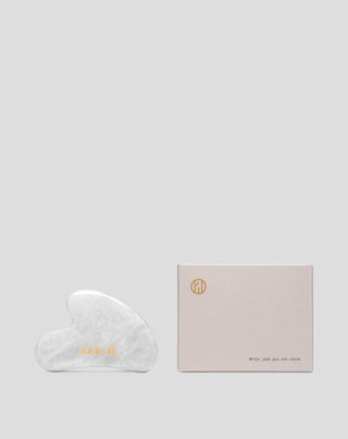 Pierre de jade blanche Gua Sha pour le massage du visage, réduisant les gonflements et raffermissant l'Uddo - 3