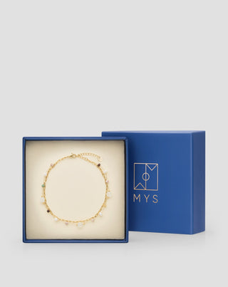 Bracelet de cheville avec pierre naturelle agate, maifan, jaspe, jade et aventurine Mys - 4