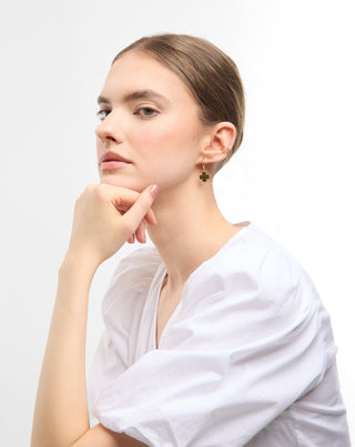 Ensemble de boucles d'oreilles créoles et manchette d'oreille en plaqué or Mys - 4