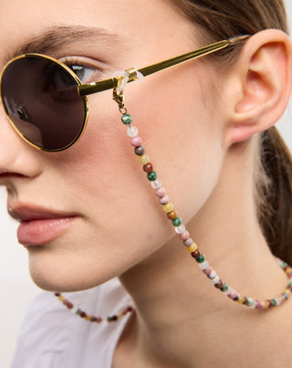 Chaîne de lunettes avec pierre naturelle agate, maifan, jaspe, jade et aventurine Mys - 2