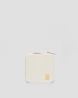 Boîte à bijoux avec compartiments, rouleaux et crochets petite crème Mys - 1