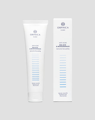 Gezichtspeeling voor de acnegevoelige huid met niacinamide, panthenol, BHA en microkorrels Anti-Acne Orphica - 4