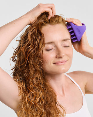 Set van siliconen hoofdhuidmassageborstel + enzymatische peeling voor reiniging en stimulatie van de microcirculatie van de hoofdhuid Twisty - 3