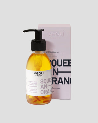 Veoli Botanica presse une huile démaquillante émulsifiante à l'orange et SPF - 1
