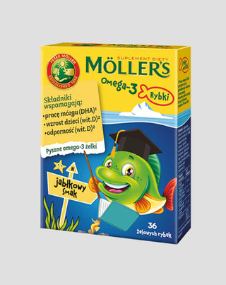 Voedingssupplement met omega-3-vetzuren Moller's appelvissmaak 36 jelly beans - 1