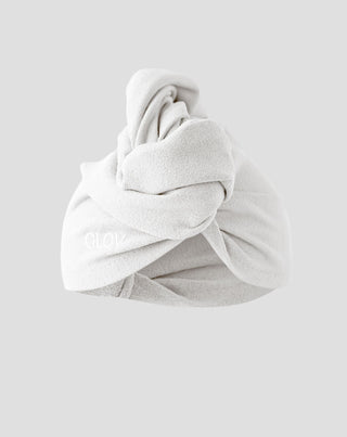 Turban blanc séchant les cheveux pour tous types de cheveux Gant enveloppant pour cheveux - 1