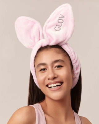 Bandeau de soins capillaires Oreilles de lapin Gant rose - 2
