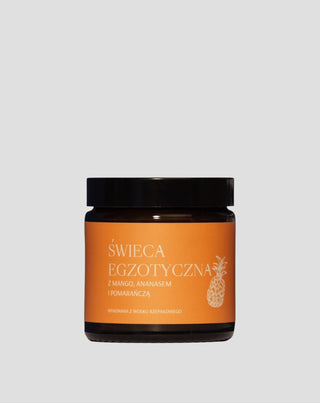 Bougie exotique artisanale au colza Mglife au parfum de mangue, d'ananas et d'orange - 1