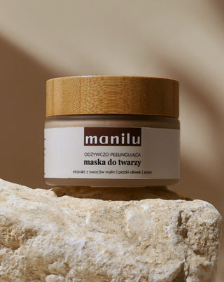 Masque visage exfoliant nourrissant aux graines d'olive et à l'huile de macadamia Manilu - 2