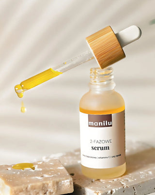 Sérum de nuit biphasé pour peaux sèches à l'acide hyaluronique et à la vitamine C Manulu - 2