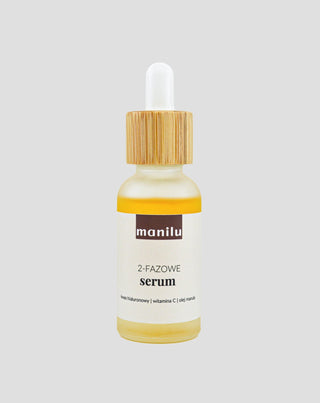 Sérum de nuit biphasé pour peaux sèches à l'acide hyaluronique et à la vitamine C Manulu - 1