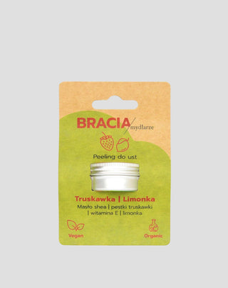  Lippenpeeling aardbei met limoen en vitamine E hydraterend en gladmakend Bracia Mydlarze_3 - 3