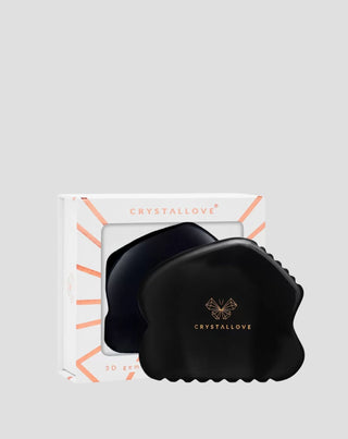 Gua sha massageplaat voor het gezicht van obsidiaan, de steen van grote kracht Crystallove - 1