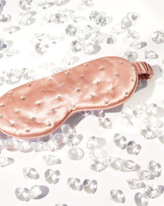 Zijden slaapmasker versierd met kristallen – Rose Gold Crystallove - 2