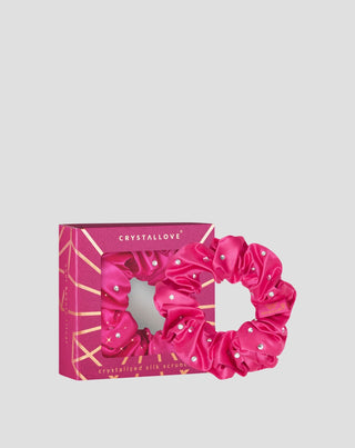 Zijden haarband met kristallen – hot pink Crystallove - 1