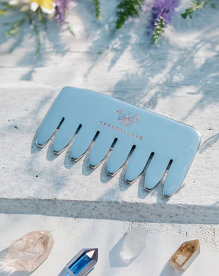 Cryo ijskam roestvrij staal hoofdhuid en lichaam massage kam Crystallove_4 - 4