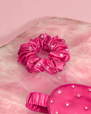 Élastique à cheveux en soie cristal – Rose vif Crystallove - 2