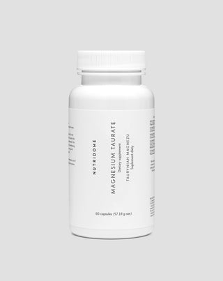 Magnesiumtauraat zacht voor de maag bij krampen in benen, kuiten, vermoeidheid en stress Nutridome 60 capsules - 1