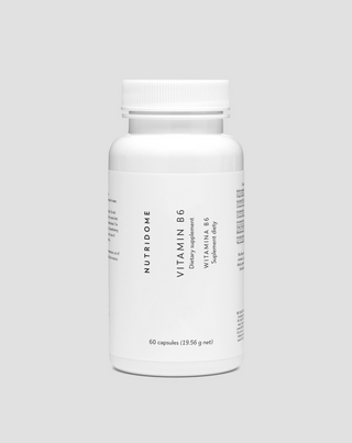 Vitamine B6 pyridoxine 6 mg capsules, zenuwstelsel en regulering van hormonale activiteit 60 stuks Nutridome