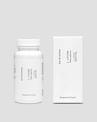 L-lisine aminozuur dat de collageenproductie, een gezonde huid en sterke botten ondersteunt Nutridome 60 capsules