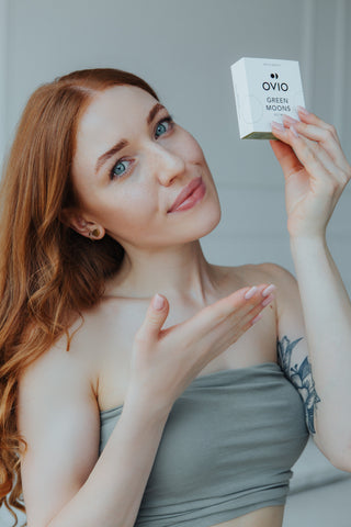 Lentilles mensuelles vertes à correction zéro et bandes argentées Green Moons No. 3 Ovio - 2