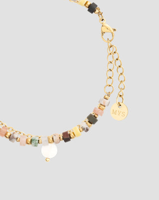 Bracelet avec pierre naturelle agate, maifan, jaspe, jade et aventurine Mys - 4