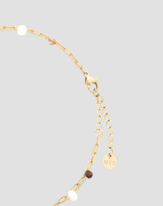 Bracelet de cheville avec pierre naturelle agate, maifan, jaspe, jade et aventurine Mys - 3