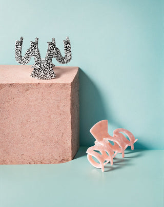 Ensemble de grandes pinces à cheveux Twisty - Rose et marbré 2 pièces - 4