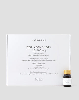 Collageen shots in vloeibare vorm 12.000 mg met vitamines, voedingssupplement Nutridome 30 x 30 ml