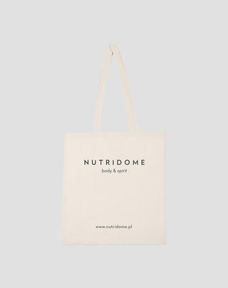 Sac shopping écologique en coton imprimé écru Nutridome - 1