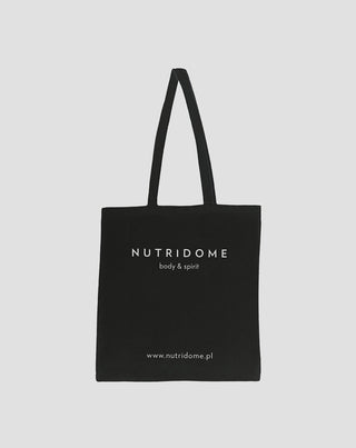 Sac shopping écologique en coton imprimé noir Nutridome - 1